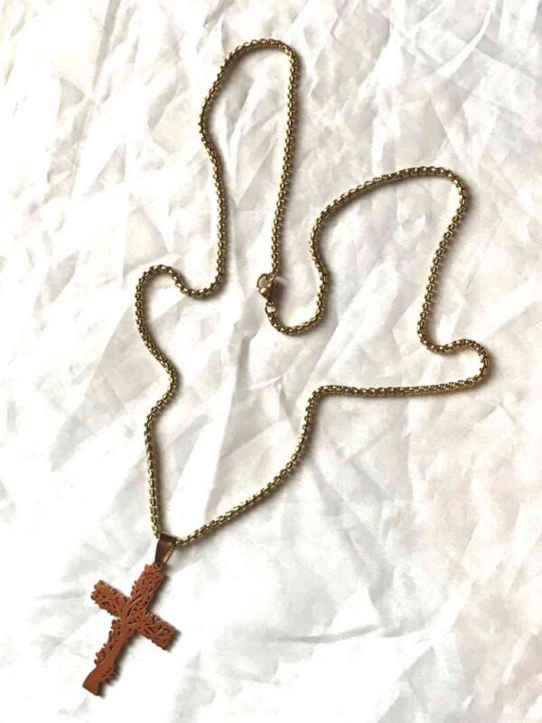 Chaine collier pendentif croix style arbre vie boutique bijoux-harmonie Chaine collier pendentif croix style arbre vie