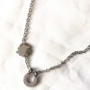 Arrière collier pendentif argenté fer cheval trèfle 4 feuilles chance