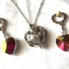 Arrière parure bijoux coeurs cristal facettes multicolores amour