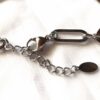 Attache bracelet argenté gros maillons plats