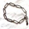 Bracelet argenté gros maillons plats