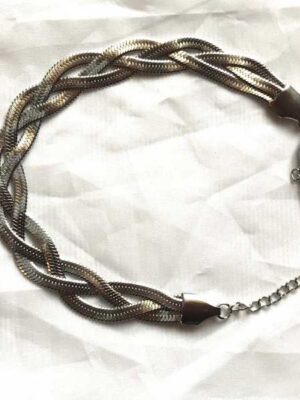 Bracelet large double serpentins torsadés