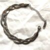 Bracelet ouvert large double serpentins torsadés