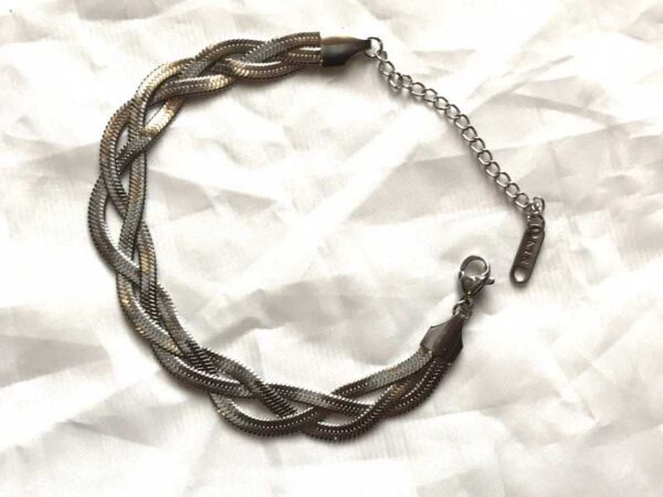 Bracelet ouvert large double serpentins torsadés