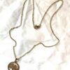 Chaine collier pendentif doré cercle arbre vie coeurs