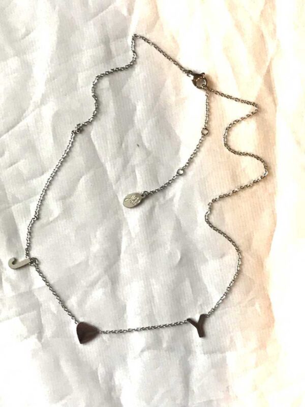 Chaine collier pendentif joy coeur petites lettres amour boutique bijoux-harmonie Chaine collier pendentif joy coeur petites lettres amour
