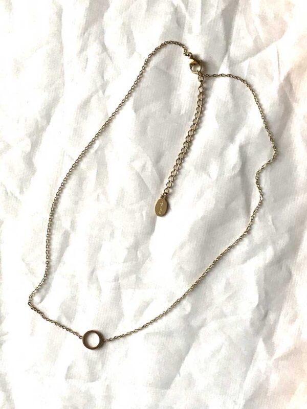 Chaine collier pendentif petit cercle plat ouvert