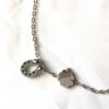 Collier pendentif argenté fer cheval trèfle 4 feuilles chance