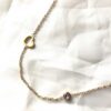 Collier pendentif doré petit coeur oeillet mauve amour