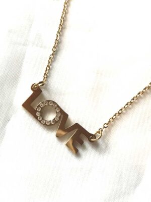 Collier pendentif lettres écriture love amour
