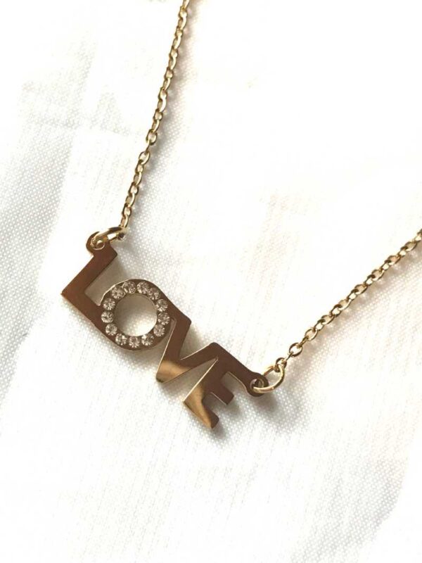 Collier pendentif lettres écriture love amour
