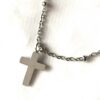 Collier pendentif petite croix perles chaine
