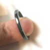 Dessus bague anneau simple hématite fin chromé