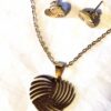 Parure bijoux coeurs effilochés bords
