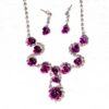 Parure bijoux multiples fleurs mauves différentes tailles
