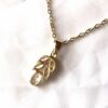 Arrière collier pendentif doré petit épi blé céréale graines