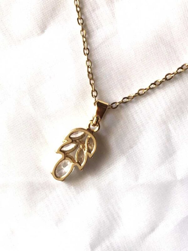 Arrière collier pendentif doré petit épi blé céréale graines