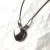 Arrière collier pendentif gros coeur bleuté amour pierres strass chaine rigide
