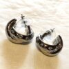 Boucles oreilles argentées double demi anneaux épais entrelacés étoiles bleues boutique bijoux-harmonie Boucles oreilles argentées double demi anneaux épais entrelacés étoiles bleues