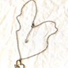 Chaine collier pendentif argenté coeur ouvert paire ciseaux peigne intérieur