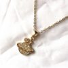 Collier pendentif doré planète saturne anneaux étoile